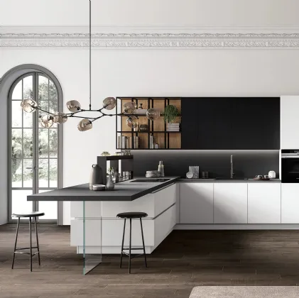 Cucina Moderna Time 07 con penisola di Arredo3