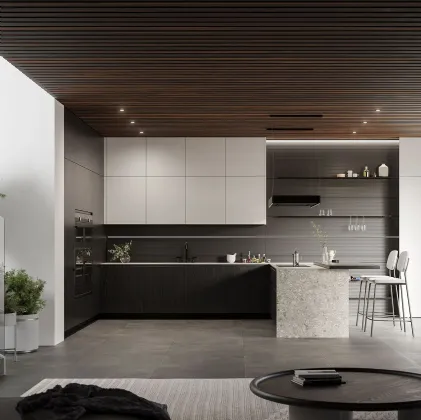 Cucina Moderna Wega 01 con penisola di Arredo3