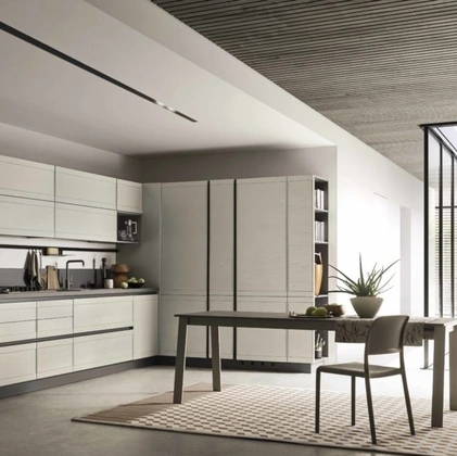 Cucina Moderna angolare in legno laccato Zoe 01 di Ar-Tre