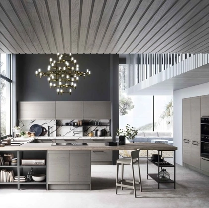 Cucina Moderna in legno laccato con penisola Zoe 02 di Ar-Tre