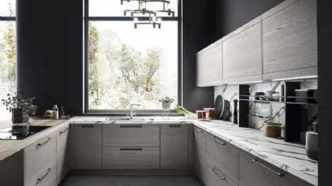 Cucina Moderna angolare in laccato platino Zoe Evolution 04 di Ar-Tre