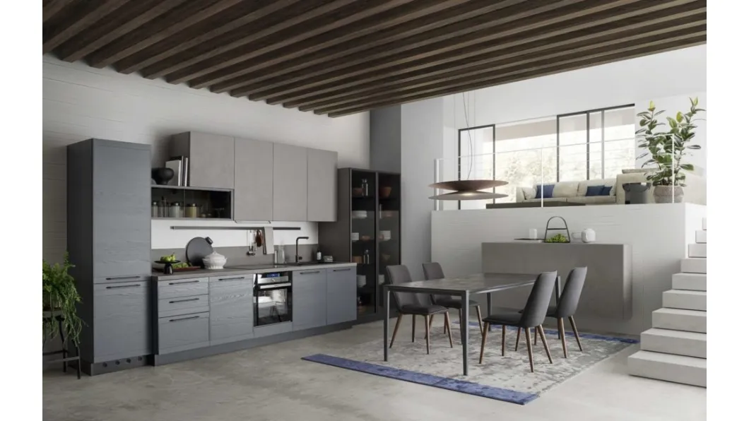 Cucina Moderna lineare in legno laccato Zoe Evolution 06 di Ar-Tre