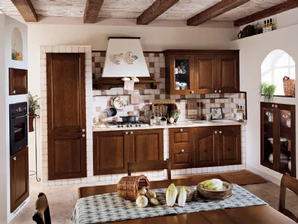 Cucina in muratura lineare in legno Asolana di Ar-Tre