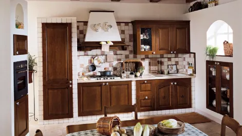 Cucina in muratura lineare in legno Asolana di Ar-Tre