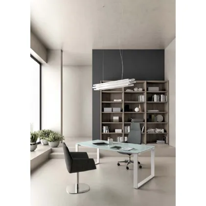 Scrivania Direzionale X-Time Work Glass di Quadrifoglio