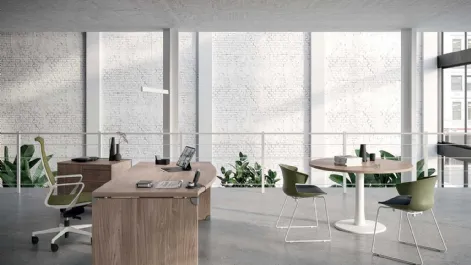 Scrivania Direzionale X Time Work in melaminico Olmo di Quadrifoglio